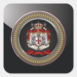 [600] Knights Templar Coat of Arms Square Sticker