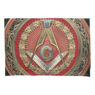 [600] Master Mason - Gold Square & Compasses Pillowcase