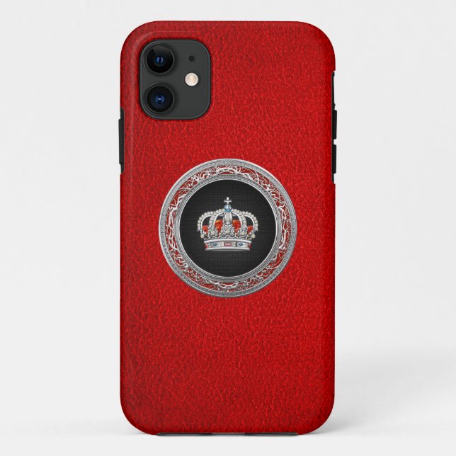 [600] Prince-Princess King-Queen Crown [Silver] Case-Mate iPhone Case (Back)