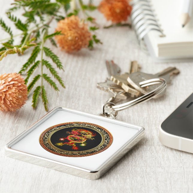 [600] Red and Yellow Dragons Key Ring (Side)
