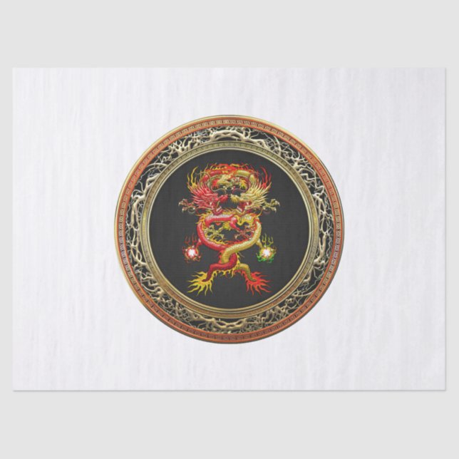 [600] Red and Yellow Dragons Tissue Paper (Front)