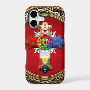 [600] Rosy Cross (Rose Croix) on Red & Gold