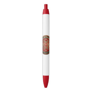 [600] Sacred Celtic Gold Knot Cross Black Ink Pen