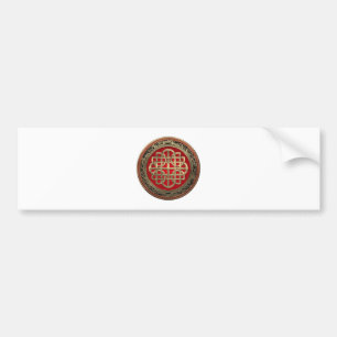 [600] Sacred Celtic Gold Knot Cross Bumper Sticker