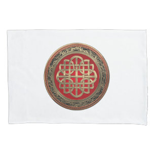 [600] Sacred Celtic Gold Knot Cross Pillowcase