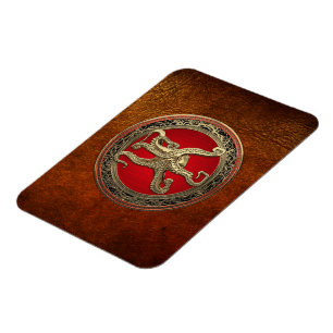 [600] Sacred Gold Octopus in Defensive Posture Magnet