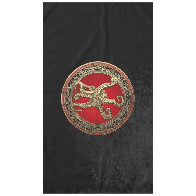 [600] Sacred Gold Octopus in Defensive Posture Tablecloth (Front)