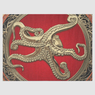 [600] Sacred Gold Octopus in Defensive Posture Tissue Paper