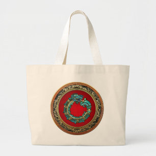 [600] Serpent God Quetzalcoatl [Jade] Large Tote Bag