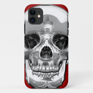 [600] Silver Human Skull iPhone 11 Case