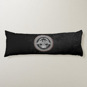 [600] Silver Roman Imperial Eagle over Medallion Body Cushion