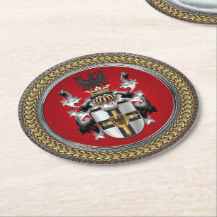 [600] Teutonic Order Coat of Arms Round Paper Coaster