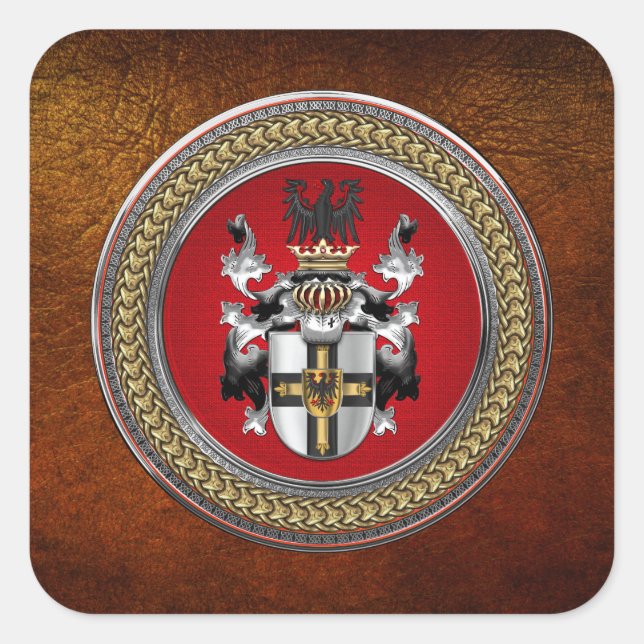 [600] Teutonic Order Coat of Arms Square Sticker (Front)