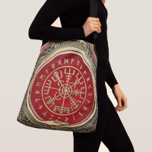 [600] Vegvisir - Viking Gold Magic Runic Compass Crossbody Bag