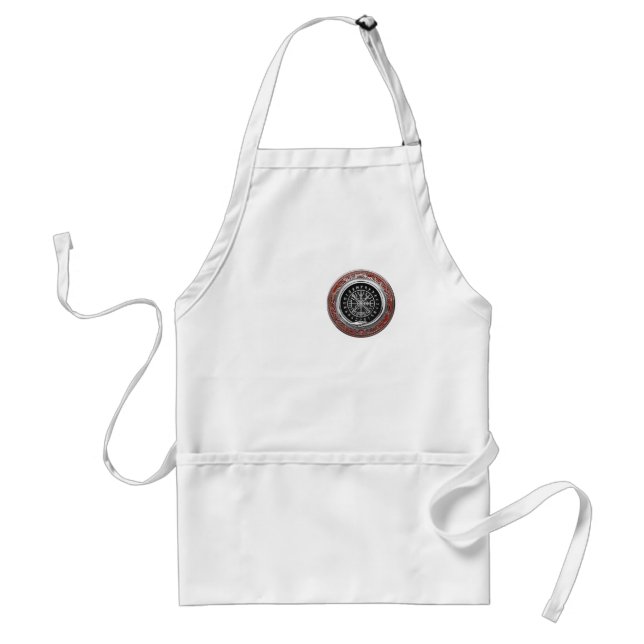 [600] Vegvisir - Viking Silver Magic Runic Compass Standard Apron (Front)