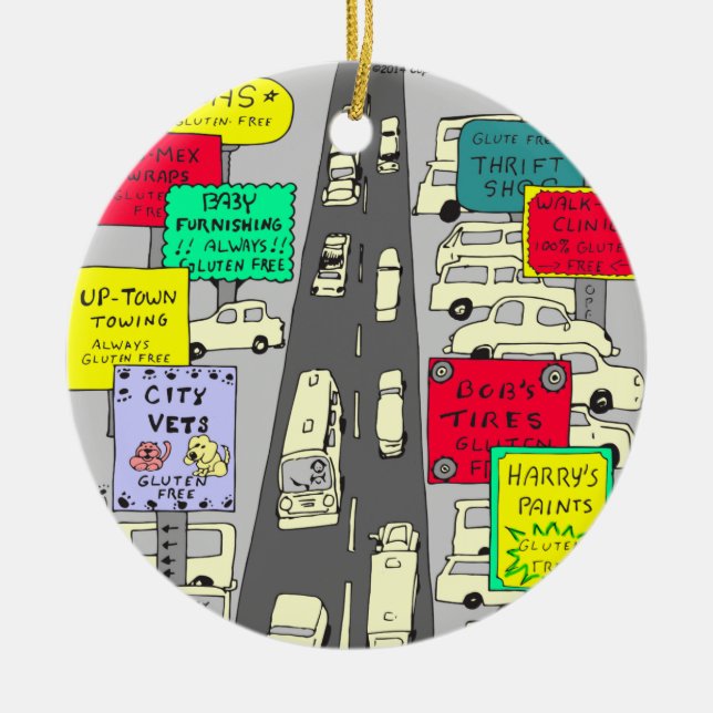 606 gluten free cartoon ceramic tree decoration (Front)