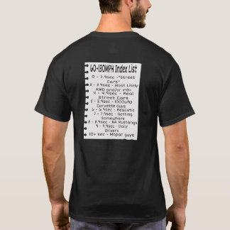 60-130 Speed Index List T-Shirt