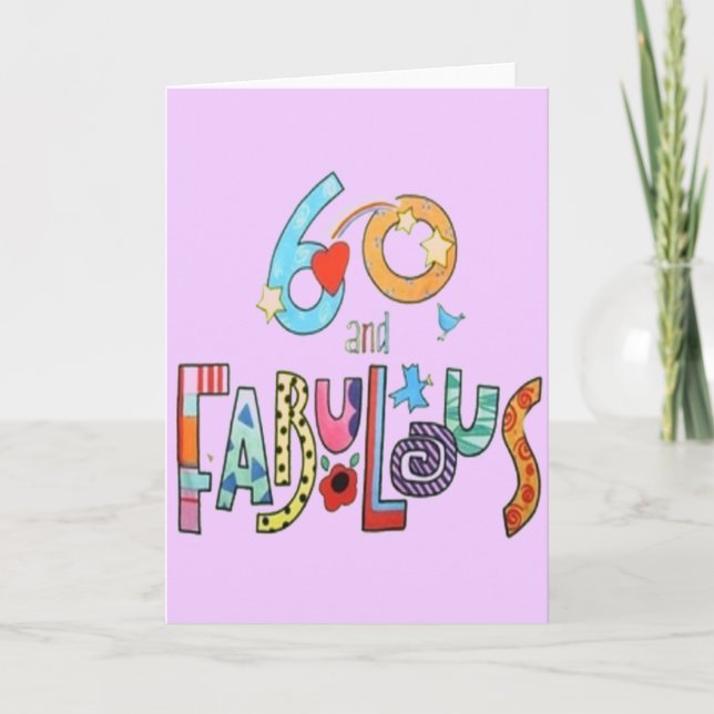 60 and Fabulous 60th Birthday Card (Front)