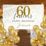 60 and Fabulous Birthday Elegant Gold and Black Banner<br><div class="desc">This chic black and gold script typography,  60 and fabulous gold stars confetti birthday banner can be personalised with your birthday celebration information. Designed by Thisisnotme©</div>