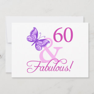 60 And Fabulous Birthday Gifts (Plum) Card