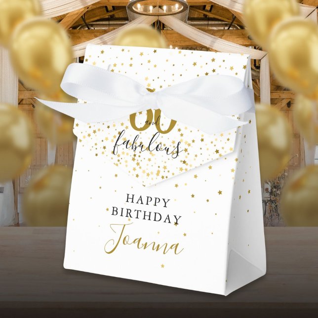 60 and Fabulous Birthday Gold and Black Elegant Favour Box (60 and Fabulous Birthday Gold and Black Elegant Favor Boxes)