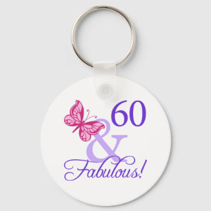 60 And Fabulous Birthday Key Ring