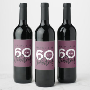 60 and fabulous birthday party label