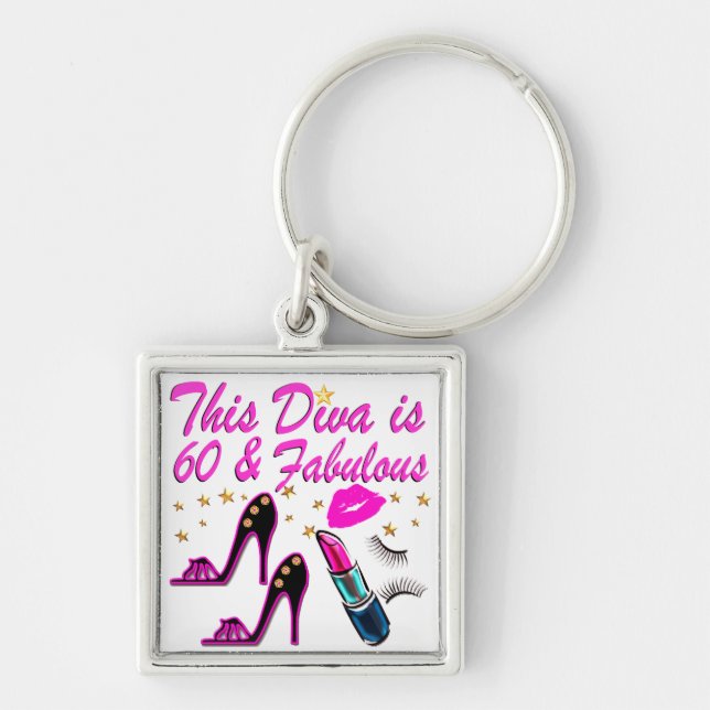 60 AND FABULOUS DIVA KEY RING (Front)