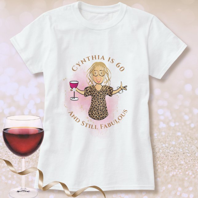 60 and Fabulous Female Cartoon Fun 60th Birthday  T-Shirt (Creator Uploaded)