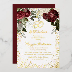 60 and Fabulous Glam Rose Floral Birthday Party