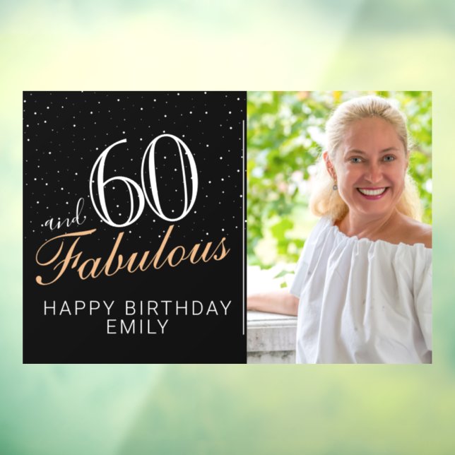 60 and Fabulous Modern Black 60th Birthday Photo (Sheet 3)