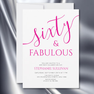 60 And Fabulous Stylish Birthday Party Invitation