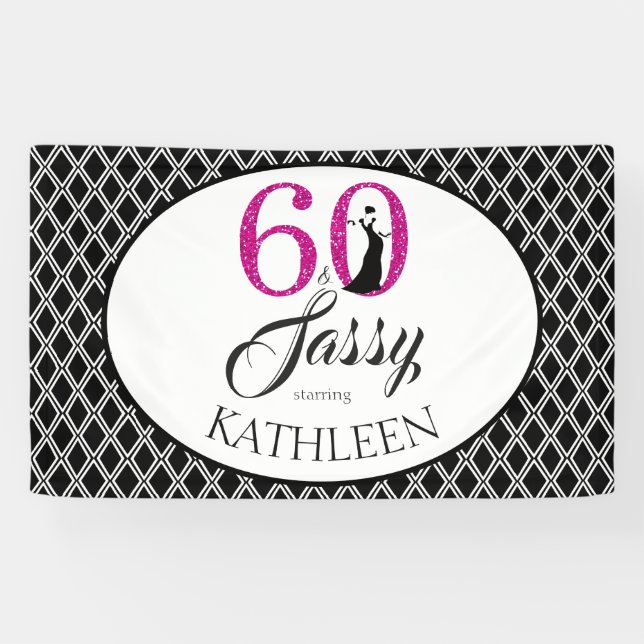 60 and Sassy Custom 60th Birthday Banner (Horizontal)