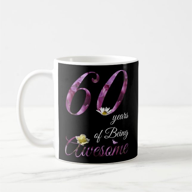 60 Awesome Floral 1963 60Th Coffee Mug (Left)