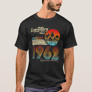 60. Birthday 60 Legendary Since January 1962 Gift T-Shirt