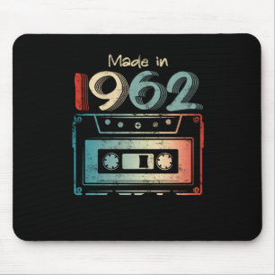 60 Birthday Gifts Year Old Made in 1962 Cassette Mouse Pad
