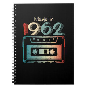 60 Birthday Gifts Year Old Made in 1962 Cassette Notebook