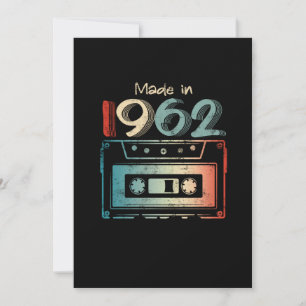 60 Birthday Gifts Year Old Made in 1962 Cassette Save The Date