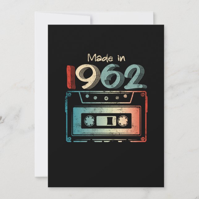 60 Birthday Gifts Year Old Made in 1962 Cassette Save The Date (Front)