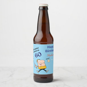 60 Birthday Golfer Beer Bottle Label