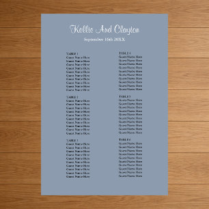 60 Blue Simple Wedding Seating Chart