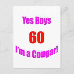 60 Cougar Birthday Postcard
