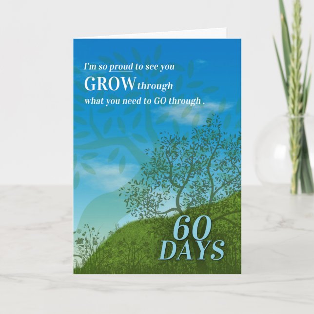60 Days of Sobriety Summer Meadow Card (Front)