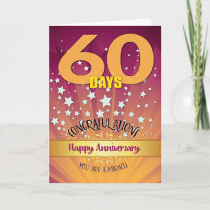 60 Days Recovery Anniversary Bold Numeral Card