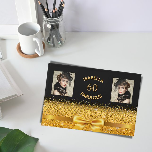 60 fabulous 60th birthday party black photo guest book (Creator Uploaded)