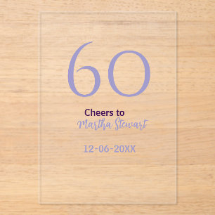 60 & fabulous birthday purple bold name date styli acrylic invitations