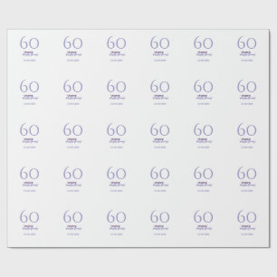 60 & fabulous birthday purple bold name date styli wrapping paper