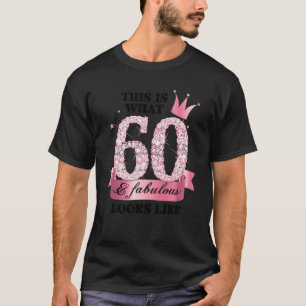 60 & Fabulous I Pink White Party Group Candid Phot T-Shirt