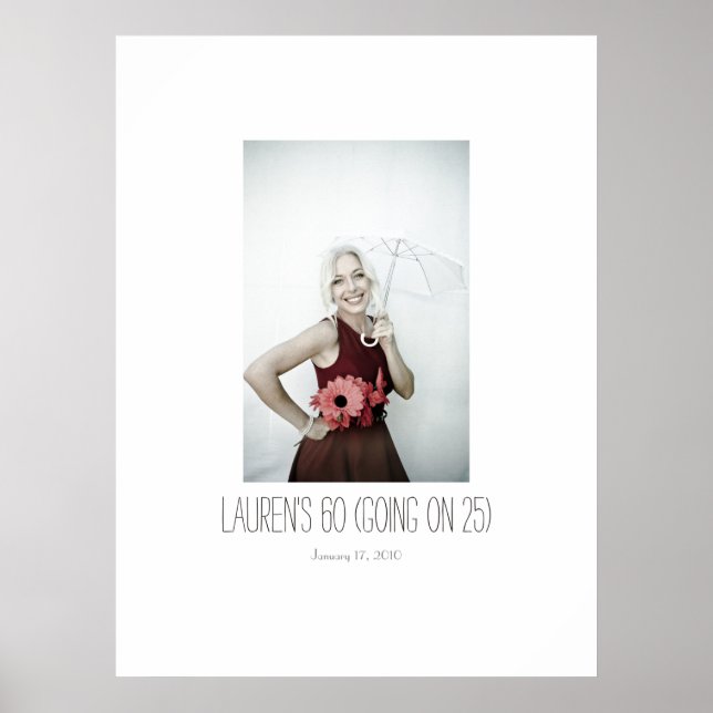 60 going on 25 birthday gift Sign In Party Board (Front)