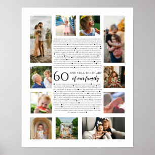 60 heart of our family photo birthday 50th po poster